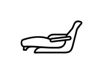 Silhouette of recliner isolated on a white background
