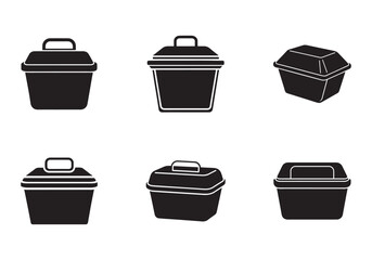 food storage container icon silhouette vector illustration