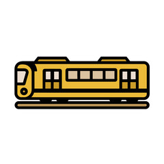 Cartoon train advances fast on white background vector art