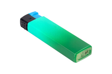 plastic lighter, round shape, isolated from the background
