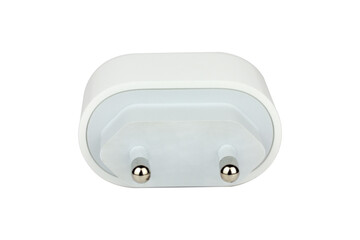 Original network charger, block for charging the phone. Isolated from the background.