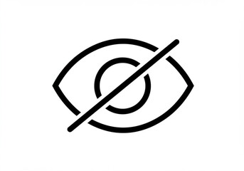 Black eye icon with a diagonal line through it symbolizing no visibility or hidden