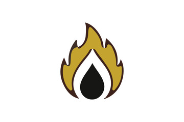 Minimal flame drop icon vector, gas fire symbol SVG, energy flame logo, oil burn icon, modern fire illustration