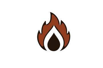 Minimal flame drop icon vector, gas fire symbol SVG, energy flame logo, oil burn icon, modern fire illustration