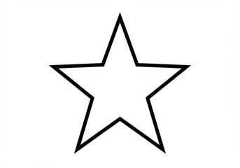 Simple black outline of a five pointed star on a white background