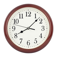 round wall clock with frame isolated from background