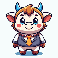Cute cow in a business suit
