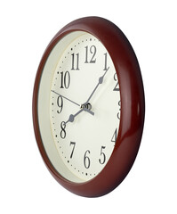 round wall clock with frame isolated from background