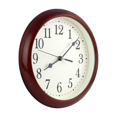 round wall clock with frame isolated from background