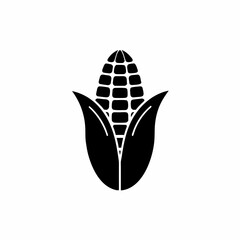 unique corn silhouette illustration isolated on white background