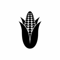 unique corn silhouette illustration isolated on white background