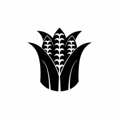 unique corn silhouette illustration isolated on white background
