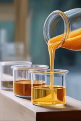 Varnish production process showcasing blending of various components in a workshop setting