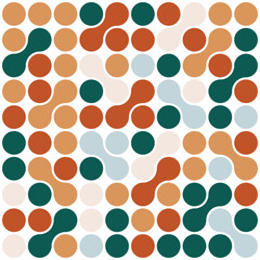 Abstract seamless pattern with colorful rounded shapes creating a modern and dynamic design