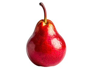 Red pear fruit still life fresh pear isolated against black background on transparent background