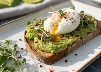 Avocado toast with poached egg recipe healthy breakfast brunch food photography