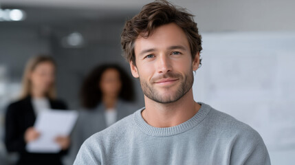 Fototapeta premium Millennial Leader Inspiring Diverse Team During Project Briefing