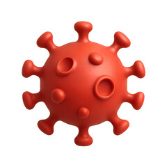 Three Dimensional Render of a Red Coronavirus Particle Against a Black Background Visualizing the Ongoing Pandemic