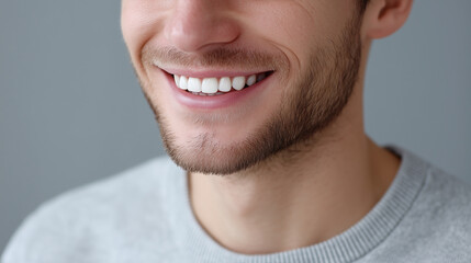Fototapeta premium Radiant Smile: Young Man Showcasing Dental Health