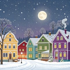 Fototapeta premium christmas night city