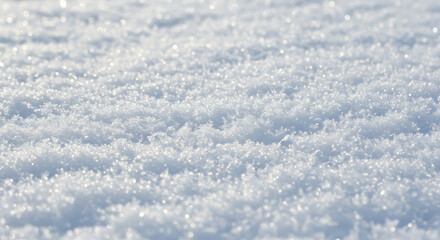 Obraz premium Close-up view of a snow-covered surface, showing the texture and patterns of the snow crystals under bright light.