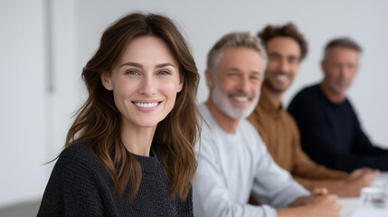 Obraz premium Diverse Business Team Sharing Laughter in a Meeting