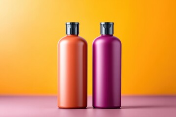 Vibrant shampoo bottle mockup with empty space for branding and design elements