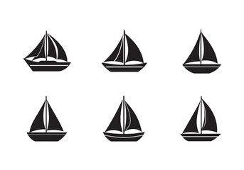 sailboat icon silhouette vector illustration