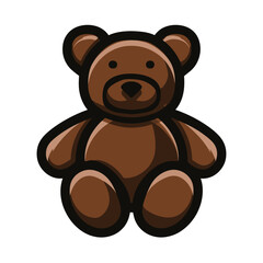 Teddy sits still plush art cute toy illustration graphic