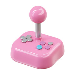 charming pink joystick isolated on white background