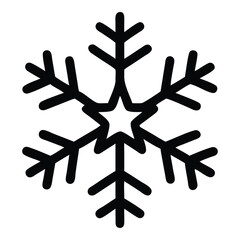 Black snowflake with star winter cold