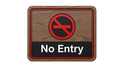 Prohibition sign, forbidding to enter on the wooden texture background,3d rendering