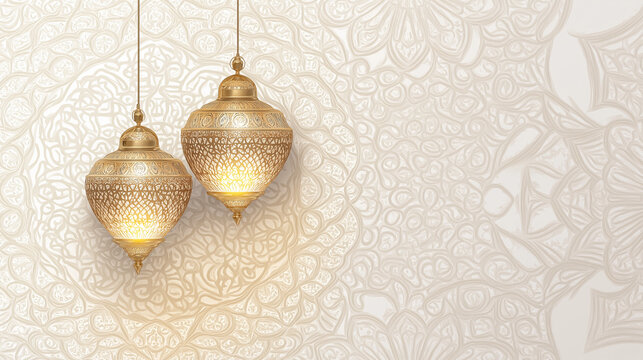 luxury white pattern ramadan kareem eid mubarak arabesque islamic background banner with mandala. Translation Muslim fasting month and celebration day 