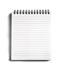  Lined paper pad with spiral top, slightly curled