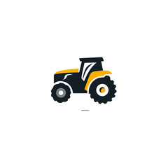 Obraz premium Stylized tractor drives agriculture isolated background graphic