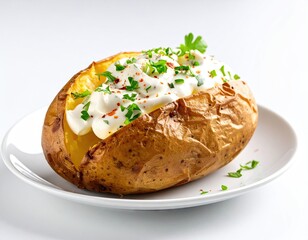 Baked potato with creamy topping