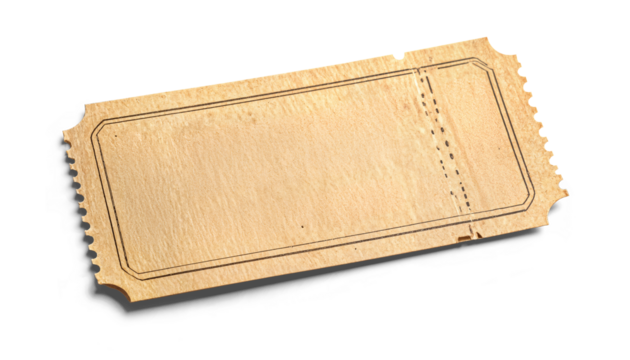 Paper ticket stub with perforated edge