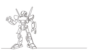 Line Art Robot Futuristic Android