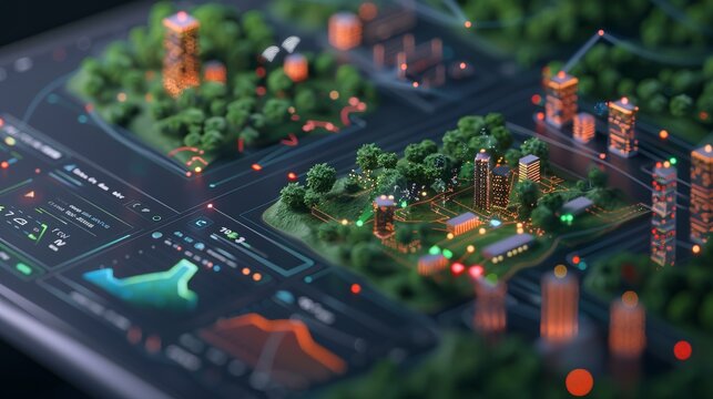 sustainability dashboard, green tech UI, carbon footprint data, futuristic design 