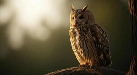 Owl Perched on Branch