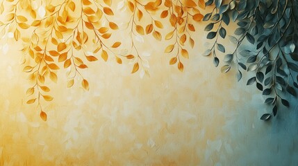 Obraz premium Autumnal Branches on Textured Background
