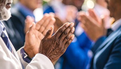 Fototapeta premium Hands clapping, diverse audience