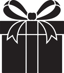 Gift box Silhouette vector set, christmas gift box with ribbon