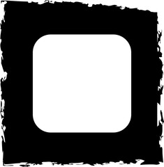 Square brush frames with rounded square border layout