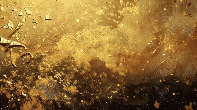 Luxury animated golden background with shimmering particles, glowing light effects, and elegant motion design for festive, abstract, or celebratory digital visuals