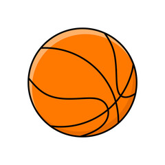 Fototapeta premium Colored basketball cartoon. Colored basketball icon