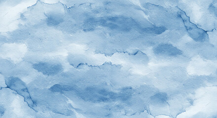 Soft, calming light blue watercolor wash with diffused textures evoking gentle abstract formations.