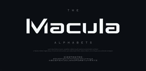 Abstract Fashion font alphabet. Minimal modern urban fonts for logo, brand etc. Typography typeface uppercase lowercase and number vector illustration. 