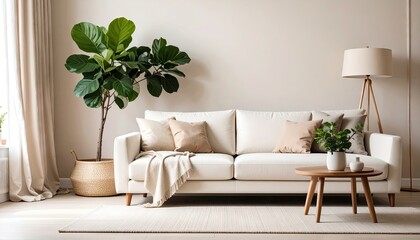 Modern beige living room