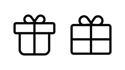 Gift box icon outline and solid style Vector. Gift box with ribbon icons vector set for UI designs